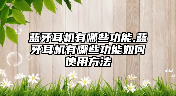 藍牙耳機有哪些功能,藍牙耳機有哪些功能如何使用方法